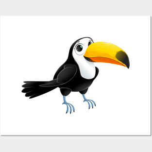 Funny toucan with cute eyes Posters and Art